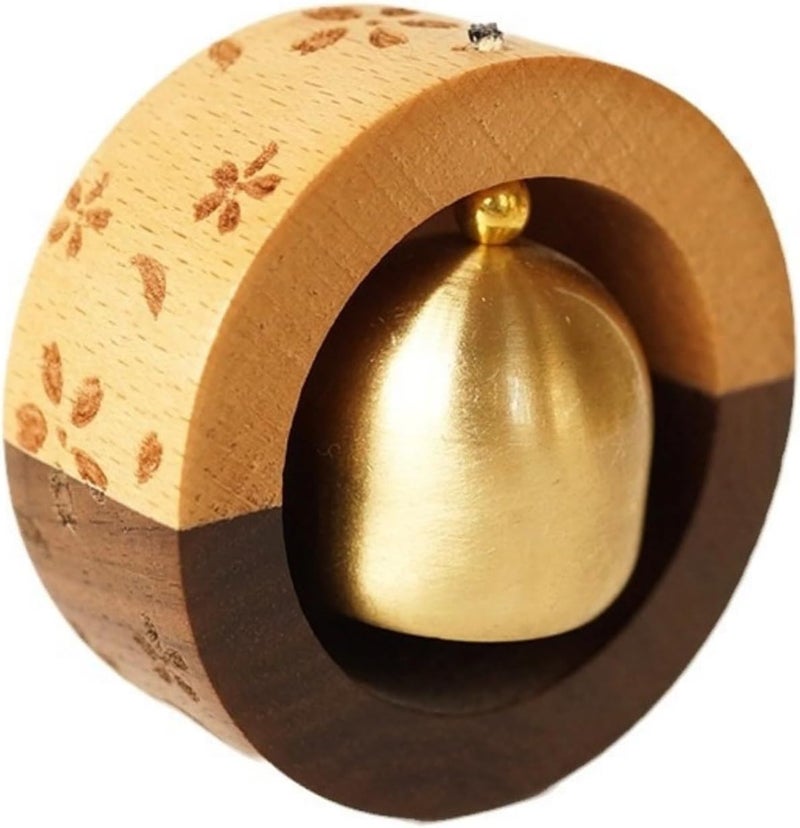 Shopkeepers Bell for Door Opening, Magnetic Wood Doorbell, Wind Chime for Door, Store, Refrigerator, Porch, Garden, Entrance, Restaurant, Office, Housewarming Gift (Carved Wood Bell)